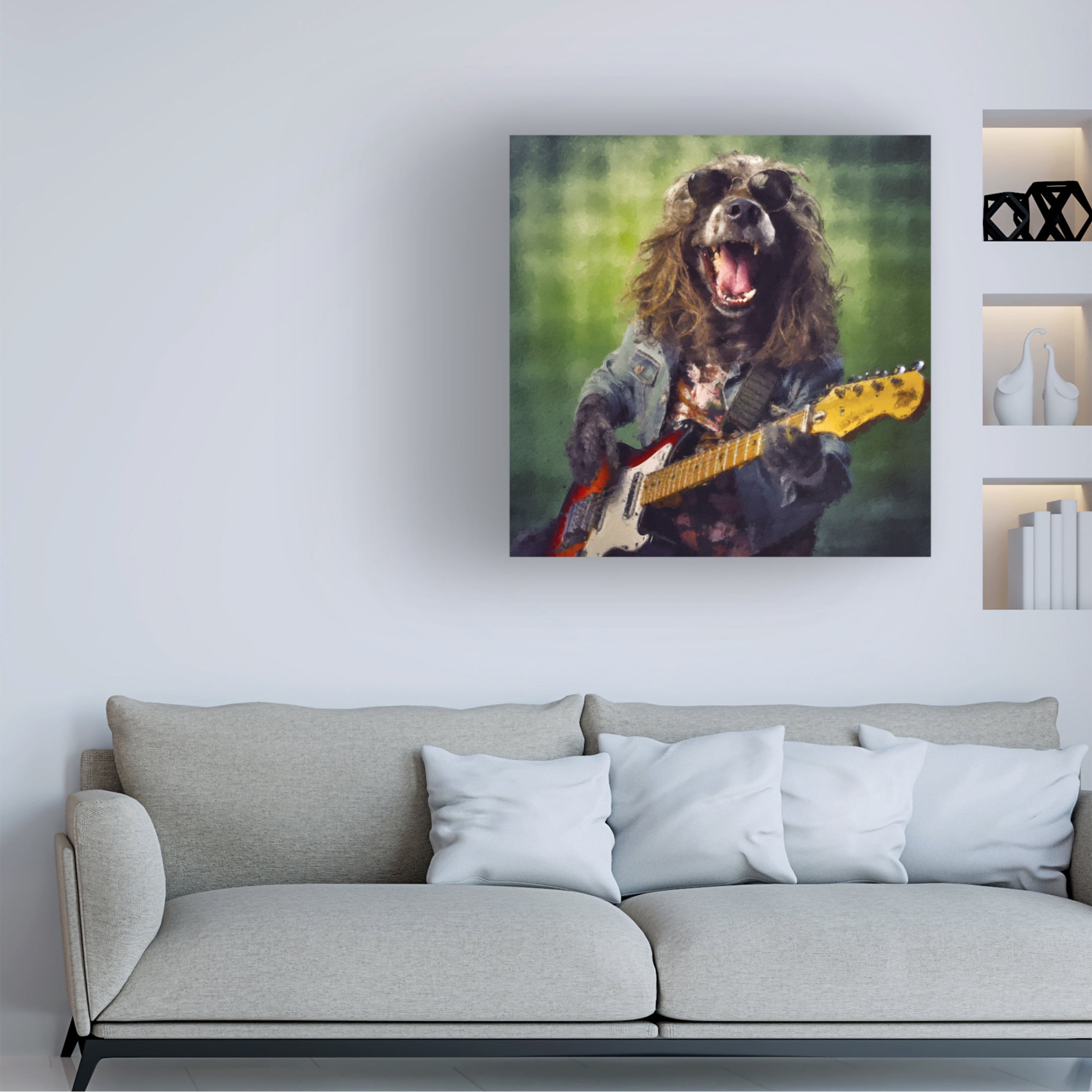 Canvas Wall Art - Sean Parnell 'Mutt Halen' Wall Art for Living Room, Bedroom, or Office Décor by Trademark Fine Art - 24 x 24 Inches
