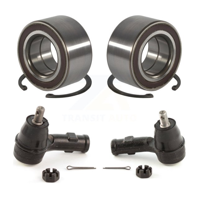 Transit Auto Front Wheel Bearing and Tie Rod End Kit for Car 2008-2011 Ford Focus - Left Right Side (Driver Passenger) K7T-100095