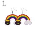 thumbnail image 2 of wznxdo St. Patrick's Day Earrings Irish Geometric Green Beard Green Hat Carnival Earrings, 2 of 2