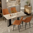 thumbnail image 2 of Pireart Dining Chairs Set of 2, Modern Suede Faux Leather Dining Room Chairs, Thick Cushion Kitchen Chairs with Metal Legs, High Back, for Kitchen, Living Room, Brown, 2 of 9