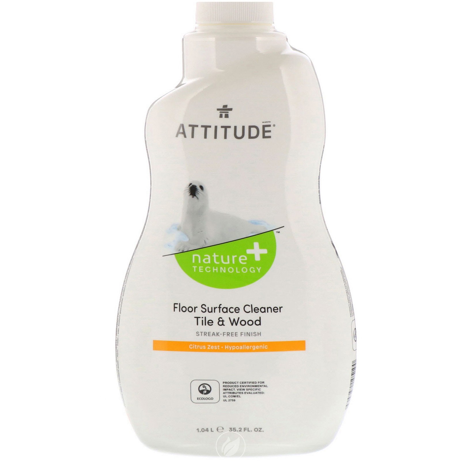 Attitude Floor Surfaces Cleaner Tiles & Wood Citrus Zest 35.2 Ounce, Pack of 2