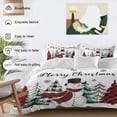 thumbnail image 3 of Merry Christmas Duvet Cover Set Full Size, Christmas Snowman Snowflakes Tree Red Plaids 4 Piece Soft Microfiber Bedding Set with 1 Duvet Cover, 1 Flat Sheet, 2 Pillowcases, 3 of 9