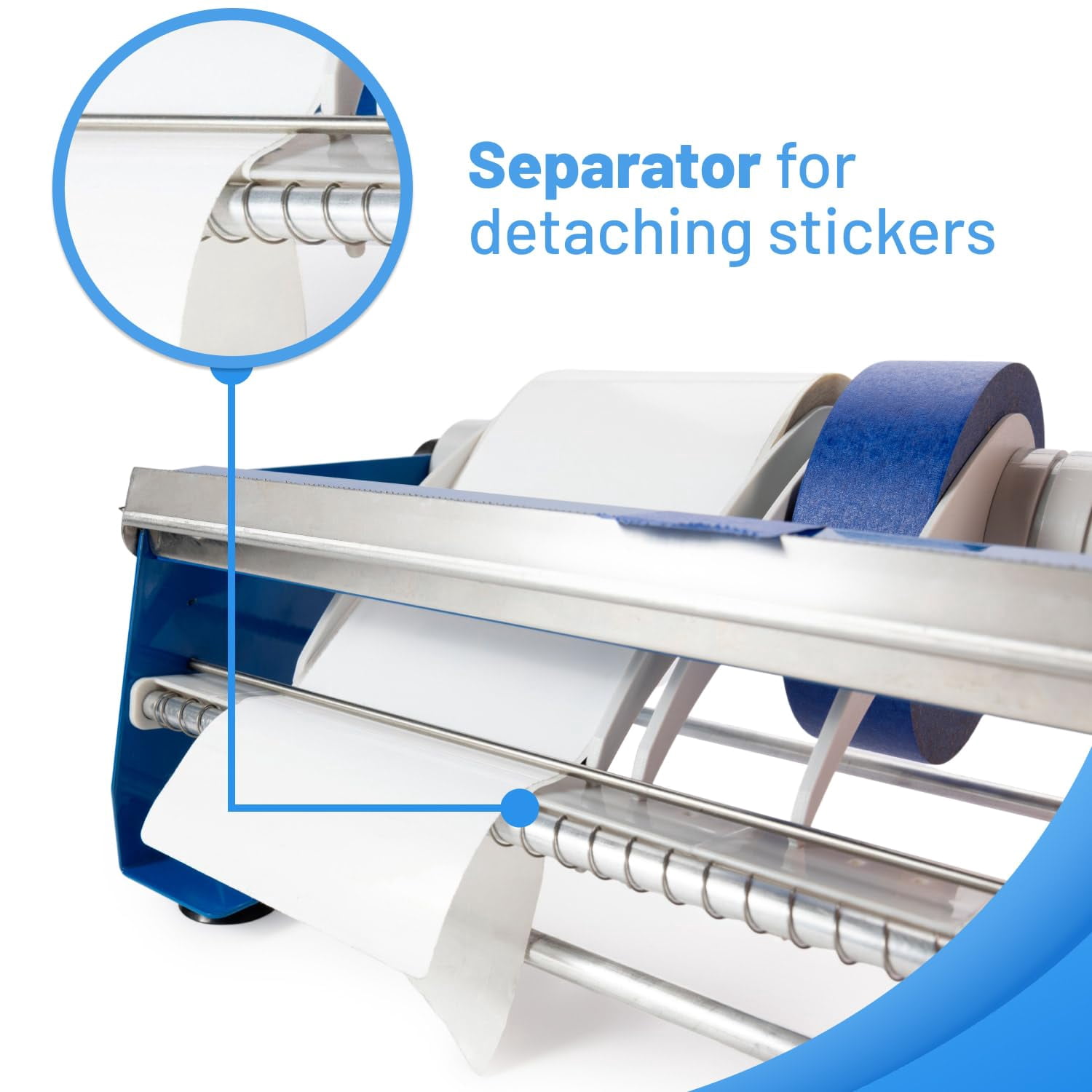 IDL Packaging 18" Manual Label and Tape Dispenser, 2" and Up Core Size, Adjustable Roll Width - Tabletop & Wall-Mounted Multi Roll Holder