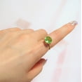 thumbnail image 6 of Bellitia Jewelry 18K Gold Plated Sterling Silver Colored AAAAA Zirconia Stones Propose Engagement Ring, Simulated Green Peridot/Purple Amethyst/Pink Tourmaline/Blue Topaz Wedding Bands for Women, 6 of 7