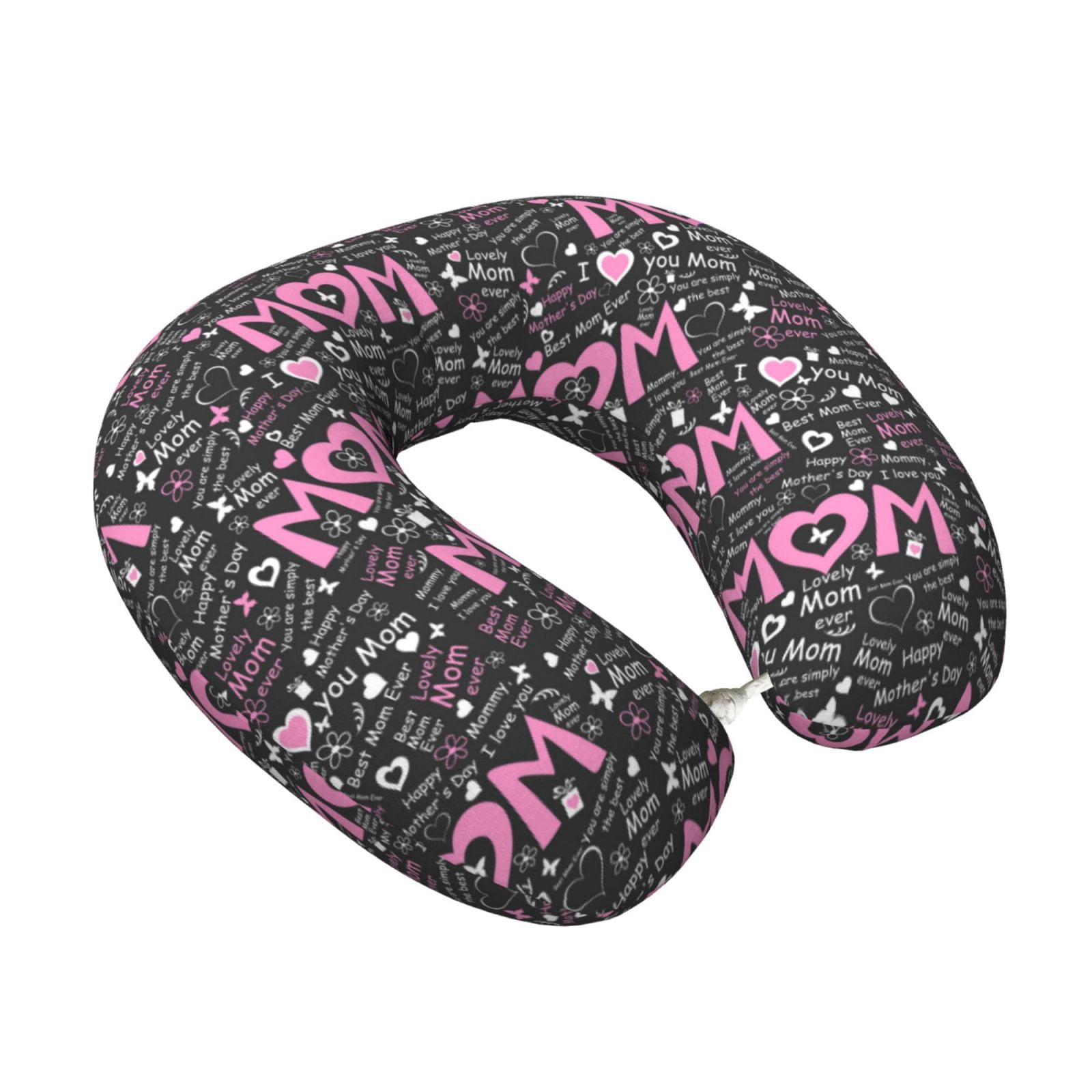 Xecao Lovely Mom Ever Print Memory Foam Cervical Neck Pillow Versatile U-Shaped Pillows for Home,Office,Camping,Travelling,Soft Washable Cover