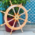 thumbnail image 4 of Pirate's Ship Wheel | Distressed Orange Weather Finish | Nautical Wall Hanging Decor Ideas | Boat's Steering Ship Wheel | Stylish Wall Hanging Ideas | Nautical Home Decor (42 Inches), 4 of 6