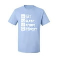 thumbnail image 2 of Wild Bobby, Eat Sleep Anime Repeat, Anime, Men Graphic Tee, Light Blue, Small, 2 of 4