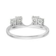 thumbnail image 5 of 14K White Gold Ring Band Wedding Diamond Round Wrap, Size 6, 5 of 7