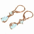 thumbnail image 2 of Galaxy Gold 14K Solid Gold 4.5 Carat Natural Aquamarine Drop Earrings for Women - Rose Gold Fine Jewelry, 2 of 3