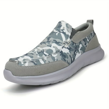 KINODAY Trendy Camouflage Slip On Loafer Shoes Comfy Non Slip Durable Soft Sole Formal Shoes Mens Business Footwear
