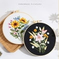 thumbnail image 5 of Embroidery Kits for Beginners Hand Embroidery Colorful Flower Plant Diy Kits with Embroidery Hoops Needles Threads, 5 of 8