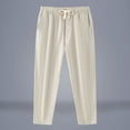 thumbnail image 2 of Afdoent Casual Pants For Men Retro Pockets Low Waisted Drawstring Imitation Linen Pants Jogging Fashion, 2 of 8