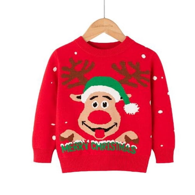 Suéteres con estampado de dibujos animados para niños y niñas, suéter de punto de manga larga, abrigo, Tops, ropa de Navidad, Otoño e Invierno