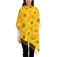 thumbnail image 3 of Sikiie Sun Flowers Shawl Wraps Big Scarf Tassel Fall Winter Thick Scarf Warm Shawl Women Fall Gifts, 3 of 8