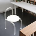 thumbnail image 4 of Modern Minimalist Acrylic Chair, Clear Vanity Stool with Backrest and Cushion Small Accent Chair for Makeup Room Dining Room Living Room, 4 of 12