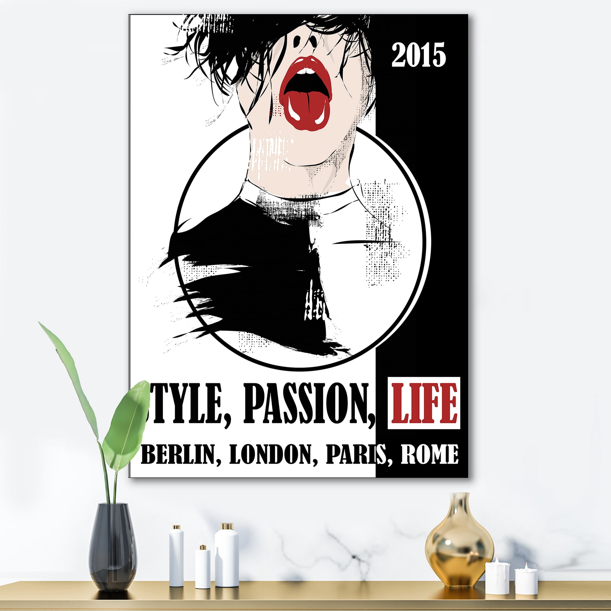 Designart ' Style Passion Life Fashion Woman VIII ' Vintage Canvas Wall Art Print