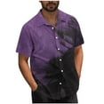 thumbnail image 2 of Styesk T-Shirts pour Homme Hommes Décontracté Mode Col Rabattu Imprimé Manches Courtes Chemise à Boutons Blouse, 2 of 6