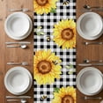 thumbnail image 6 of Sunflowers Table Runner - 70 Inch Long, Kitchen Dining Table Runner Dresser Scarves, Black White Check Sunshine Buffalo Bee Farmhouse Decor for Coffee Tables Wedding Party Banquet, 6 of 8