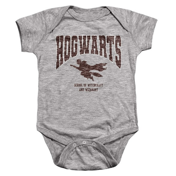 Harry Potter Hogwarts Flying Unisex Infant Snap Suit for Baby, Athletic Heather, Large