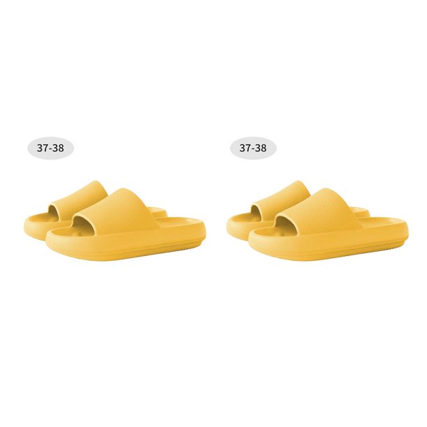 Guardurnaity Sandalias antideslizantes gruesas de secado rápido universales zapatillas de casa de suela gruesa calzado de baño sandalia de playa amarillo 38-39 2Conjunto
