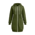 thumbnail image 5 of Long Full Zip Up Hoodie for Women with Pocket Oversized Sweatshirt Coat | Womens Plus Size Zipper Jacket Athletic Sweatshirts Soft Comfy Hoodies Fall Winter 2026 Clothing, Green, S, 5 of 6