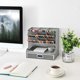 thumbnail image 2 of Mesh Desk Organizer, Multi-Functional Pen Holder, Pen Organizer for Desk, Desktop Stationary Organizer(Silver Mesh Pen Holder with Drawer), 2 of 4