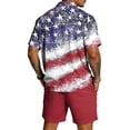 thumbnail image 4 of Men's 4th of July 2 Piece Outfits Patriotic Beach Cruise Button Down Shirts Shorts Sets US 250 Years Anniversary Travel Clothes, 4 of 6