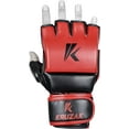 thumbnail image 3 of Kruzak MMA Gloves, Men and Women’s Half-Finger Boxing Mitts, Hand Wraps with Open Palms for Grappling, Kickboxing, Sanda, Sparring, Muay Thai (L/XL, Red), 3 of 5