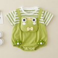 thumbnail image 2 of EnJoCho Organic Cotton Baby Bodysuit - Breathable Summer Short Sleeve Romper, Unisex Climbing Outfit with Triangle Design, Daycare Ready Baby Playwear (6-12 Months,Green), 2 of 8