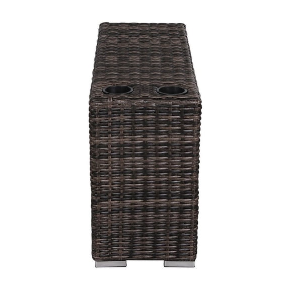 Living Source International 11-Piece Rattan Sectional Set with Cushion in Gray