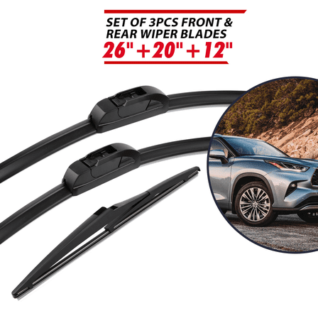 Windshield Wiper Blades 26" 20" 12" Replacement for 2008-2013 Toyota Highlander, 2015-2019 Toyota Highlander