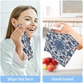 thumbnail image 7 of Blue Floral Washcloths, Soft and Absorbent Cotton Towel, 4 Pack 12 X 12 Inches Premium Quick Dry Face Towel Wash cloth, 7 of 7