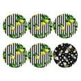 thumbnail image 2 of Bingfone Vintage Lemons On Striped Leather Drinks Coasters With Set Of 6,Suitable For Home Kitchen,Coffee Cup Coasters Home Gift, 2 of 9