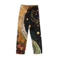 thumbnail image 3 of Lsque Abstract Gold Floral Galaxy Print Men's Pajama Pants, Lounge Pant - Comfortable Home Wear,Elastic Waistband, Stylish Design-X-Large, 3 of 9