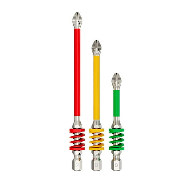 Wbxfbo Anti-Slip Magnetic Phillips Bit Set with Spring, Impact Resistant Magnetic Hexagonal Electric Screwdriver Bits for Power Tools