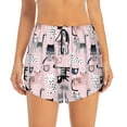 thumbnail image 3 of Uemuo Cat Pattern Women's Athletic Shorts High Waisted Running Shorts with Liner Pockets Gym Elastic Workout Shorts-Small, 3 of 9