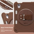 thumbnail image 5 of for iPad Mini 7th Gen 8.3" 2024 Case, Durable Sturdy Protection Case with Rotation Stand, Portable Hand Strap and Shoulder Strap Pencil Holder, Case for iPad Mini 6th Gen 8.3" 2021, Chocolate, 5 of 16