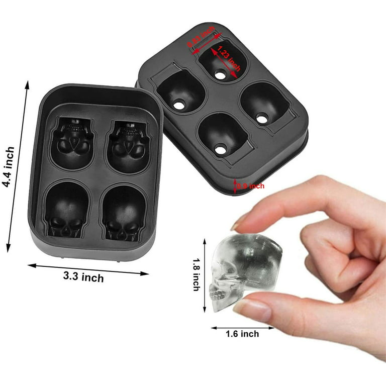 Ice Cube Tray Silicone Ice Film Silicone With Skull Ice Tray, Cocktail Ice  Cubes 6 Empty Slot