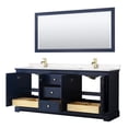thumbnail image 4 of Wyndham Collection 80" Light-Vein Wood Double Bathroom Vanity in Dark Blue, 4 of 7