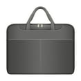 thumbnail image 2 of Laptop Bag Briefcase | Slim Multi-Layer Polyester Storage Case, 17 Inch, Black Gray Pink Beige | Lightweight Business Meeting, Tablet Organizer, Fashion Travel Office, 2 of 6