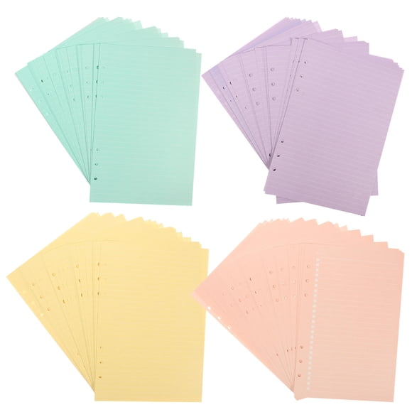 TEHAUX Practical Assorted Color Binder Refill Paper Pages for Notebooks and Planners