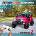 thumbnail image 3 of JOYMOR 12V Kids Ride on Truck with Remote Control, 4 Wheels Battery Powered Kids Car, Electric Play Car with LED Lights/Horn/Remote and Manual Control/3-5 MPH Speed/Gift for Girl Boy, 3 of 8