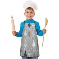 thumbnail image 2 of Gray Christmas Tree Pattern Kids Aprons for Girls and Boys,Adjustable Neck Strap Toddler Aprons for Kids Cooking Baking, 2 of 7