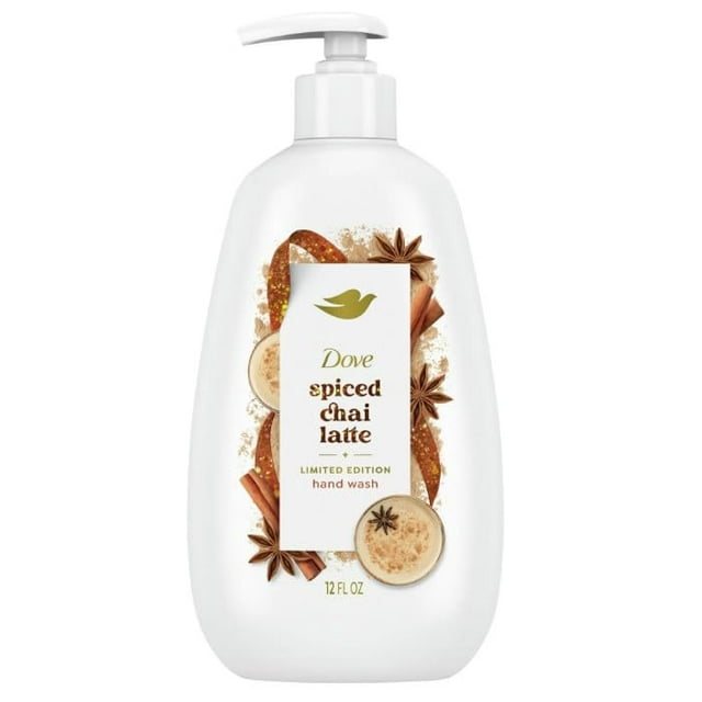 Dove Holiday Treats Lavado a mano Chai Latte especiado, paquete de 2/12 oz.