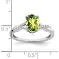 thumbnail image 3 of Solid 14k White Gold Oval Peridot and Diamond Ring - Ring Size 7.0, 3 of 6