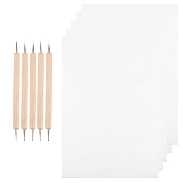 CUITING 150pcs Graphite Transfer Carbon Paper and Tracing Paper with 5pcs Double Ended Tracing Stylus Dotting Tools for Wood Paper Stone