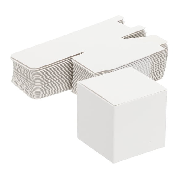 Uxcell Gift Boxes with Lids, 25Pcs 2x2x2 inch Paper Boxes Kraft White