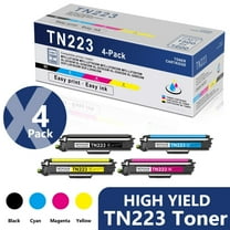 TN223 4 Pack Black Cyan Magenta Yellow Toner Cartridge High Yield Replacement for Brother MFC-L3770CDW Printer