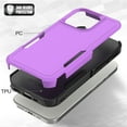 thumbnail image 2 of Decase for iPhone 16 Pro Rugged Case, Shockproof Heavy Duty Hybrid Protection Hard PC Shell Flexible TPU Bumper, Military Grade Drop Proof Durable Protective Case with Screen Protector,Purple, 2 of 5