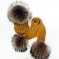thumbnail image 1 of Women Winter Scarf fur pompom Scarves Thick Warm Headband Lady shawls Wraps Blanket Female hat scarf set, 1 of 5